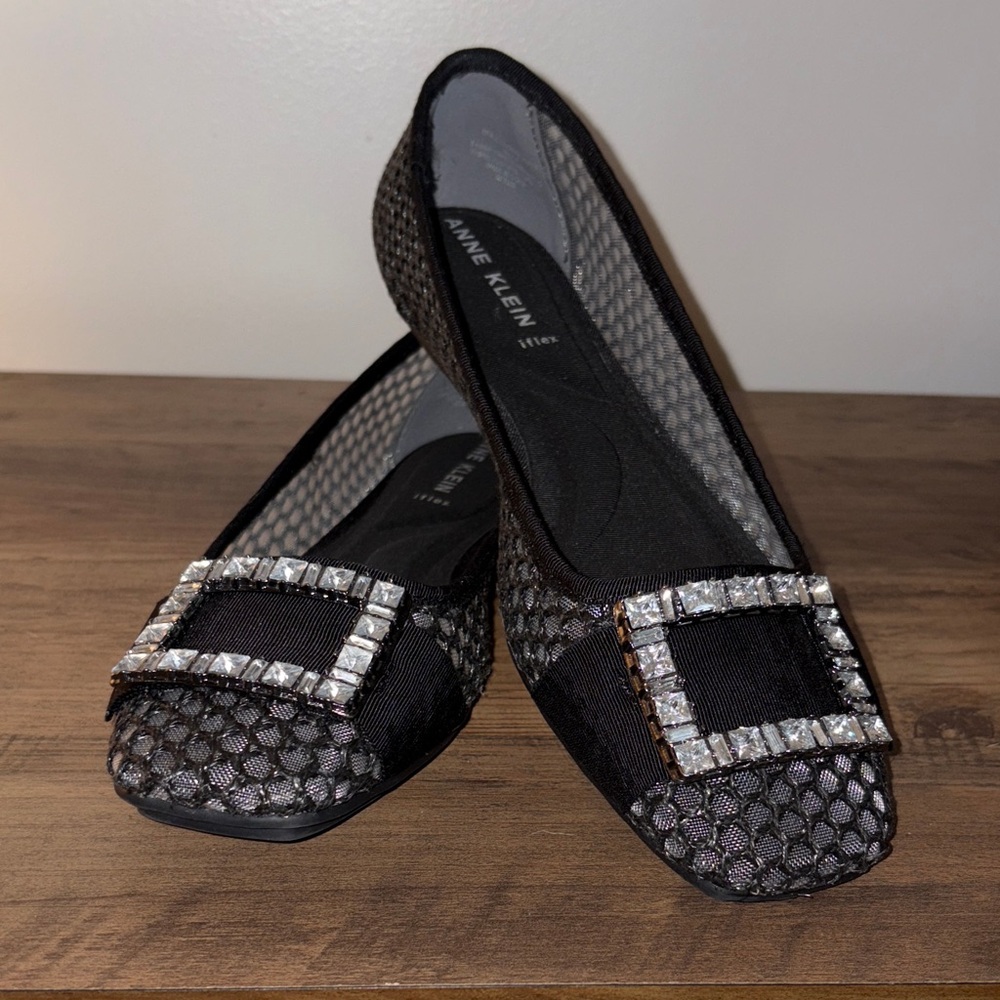 Anne Klein Akadelaide Flats with Crystal Buckle